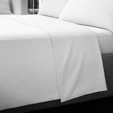 Image of White 100% Egyptian Cotton Sateen Soft 400 Thread Count Flat Sheet