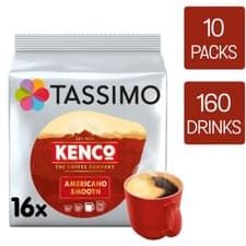 Image of Tassimo Coffee Pods Kenco Americano Smooth 10 Packs (160 drinks)