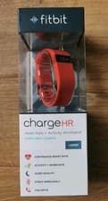 Image of Fitbit Charge HR Fitness Activity Heart Rate And Activity Wristband Red Large