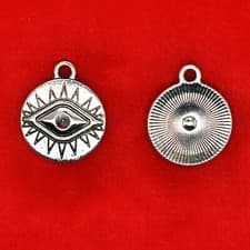 Image of 8 x Tibetan Silver The All-seeing Eye Of Providence Pagan Symbol Charm Pendants