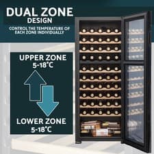 Image of 55 Bottle Dual Zone Wine Fridge & Cooler - Baridi