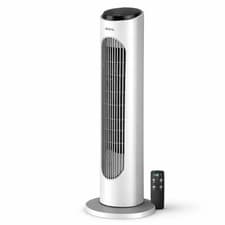 Image of 29" Oscillating Tower Fan White | Remote Control | 3 Speed | Silent Standing Fan