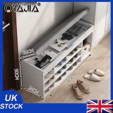 Image of 3 Tiers Wooden Shoe Rack Seating Bench Hallway Storage Organiser Holder Rltsxqfi