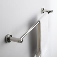 Image of 40/50/60cm Single Double Towel Rail Rack Holder Wall Mounted Bathroom Kitchen UK