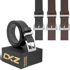 Image of Mens Leather belt 100% genuine Leather black brown 30'' to 72'' waist sizes