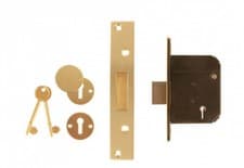 Image of Dale BRITISH STANDARD 5-LEVER MORTICE DEADLOCK 3" 76mm CASE 57mm BACKSET BRASS