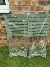 Image of 2 x Garden Trading Rive Droite Bistro Chairs Thistle Green Steel Patio