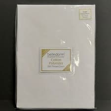 Image of Belledorm Cotton Polyester Single Fitted Sheet White 28cm 200 Thread Count