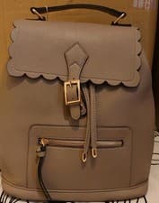 Image of Monsoon Accessorize Scallop Grey Backpack Bnwt Faux Leather 