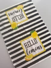 Image of 4 Extra Large Lemon Theme T. Towels 100% Cotton