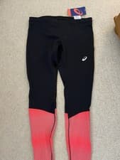 Image of ASICS Womens Race Tight Black/Pink Running Medium New with Tags