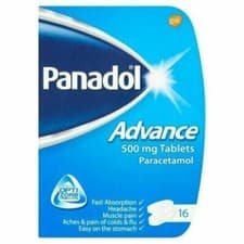 Image of PANADOL ADVANCE 500MG PARACETAMOL 16 PAIN RELIEF TABLETS