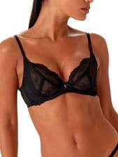 Image of Gossard Superboost Lace Bra Plunge Sheer Underwired Non Padded Bras Lingerie