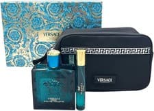 Image of Versace Eros gift set for men EDT 100 ml + EDT travel spray 10 ml + Toiletry bag