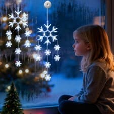 Image of Dankeled Christmas Window Lights LED Snowflake Curtain Fairy Lights PL18230