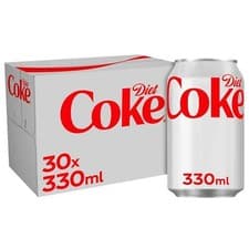 Image of Coca-Cola Diet Coke No Sugar Sparkling Soft Drink Cans Party Set Pack 30 x 330ml