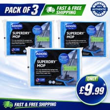 Image of 3x Addis Superdry Mop Refill Pads Replacement Heads Absorbent Cleaning Mop