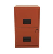 Image of 2 DRAWER 'PIERRE HENRY' TERRACOTTA BROWN MAXI FILING CABINET  A4 / NEW +FREE DEL