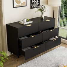 Image of Elegant sideboard with modern design drawers plenty storage space golden handles