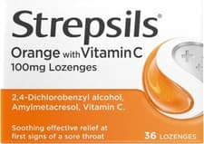 Image of Strepsils Orange with Vitamin C Sore Throat (36 Lozenges)
