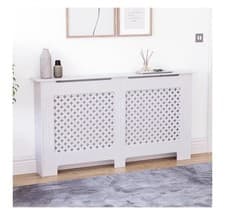 Image of Vida Designs Oxford Radiator Cover White - Large - H82xW152xD19cm - White