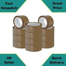 Image of BROWN PARCEL TAPE PACKING PACKAGING STRONG ROLLS CARTON SEALING 48MM X 66M