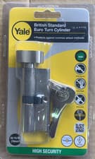 Image of Yale Satin Nickel-plated Single Euro Thumbturn Cylinder lock 30/30, (L)70mm
