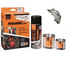 Image of Foliatec FT2172 Brake Caliper Paint Set Cleaner Brush Stratos Silver Metallic