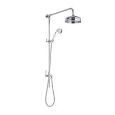 Image of Nuie Victorian Exposed Shower Rigid Riser Kit with Handset Brass Chrome Bathroom