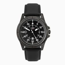 Image of Limit Men's Pilot Watch | Silver Case & PU Strap with Black Dial | 5794