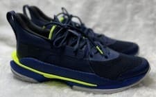 Image of Under Armour Curry 7 Dub Nation Basketball Shoes 3021258-405 Navy/Volt Sz 10