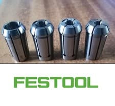 Image of Festool Router Collet Set 1/2", 1/4", 3/8" & 8mm for OF1400, OF2000, OF2200