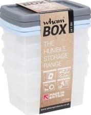 Image of Wham Handy Storgae Stackable Box with Lids - Set of 4 - 3.5L - Assorted Colours