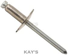 Image of EXTRA LARGE FLANGE HEAD POP RIVETS OPEN BLIND ALUMINIUM/STEEL 3.2mm 4.0mm 4.8mmØ