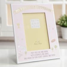Image of Faith & Hope First Communion Photo Frame 4" x 6" Pink