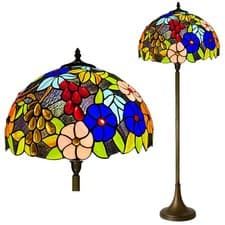 Image of Tiffany Style Floor Lamp 16 Inch – Elegant Stained Glass Floor Light