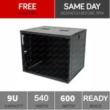 Image of 9U Server Rack Network Cabinet 19 inch 540 x 600mm Black