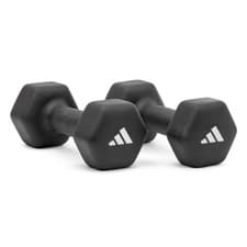 Image of Adidas Hex Dumbbells Neoprene Coated Cast Iron Hand Weights Gym 1-5kg Pairs