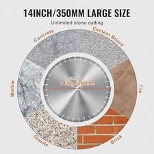 Image of Vevor Diamond Blade 14inch Concrete Saw Blade Wet or Dry 0.47inch Flat Teeth