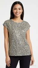Image of MINT VELVET Animal Print T-shirt, Top, Tee. Grey .Size UK S/12*New Without Tags*