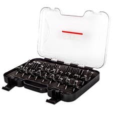 Image of Excel 1/4" Shank 35 Piece TCT Router Cutter Bit Set with Transparent Case