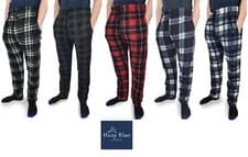 Image of Mens Pyjama Flannel Check Bottoms Fleece PJ Pants Lounge Nightwear 1Pack Trouser
