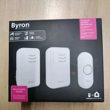 Image of Byron DBY-22314UK Wireless Doorbell Set Twin Pack Battery 150m 16 Melodies..