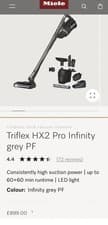 Image of MIELE Triflex HX2 Pro vacuum Infinity Grey- half price RRP £899 2 year warranty 
