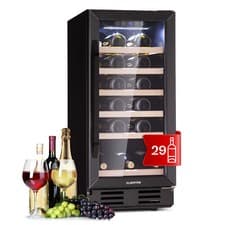 Image of Wine Fridge Refrigerator Drinks Cooler 1 Zone 81 L 29 Bottles 90 W Touch Glass