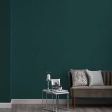 Image of Lounge Wallpaper - Plain Emerald Green - 51137041 - Modern Feature Wall