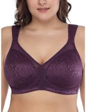 Image of Ladies Women's Full Coverage Plus Size Comfort Minimizer Bra Wirefree Non Padded