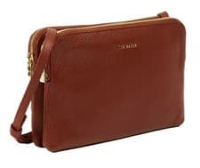 Image of Ted Baker Ciarra Dark Tan Crossbody Bag Double Pouch Rrp£200 #AS644