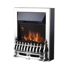 Image of Warmlite Whitby LED Electric Fire Inset, 2000W, Chrome WL45048
