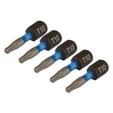 Image of Draper Expert Tx-Star Impact Screwdriver Bits T10 X 25mm (Pack Of 5) - 05491